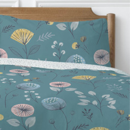 Olia Floral Reversible Duvet Set - Teal / King - thumbnail 2