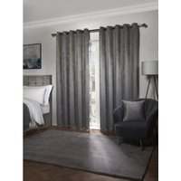 Metro Thermal Blackout Eyelet Curtains - Silver / 168cm / 228cm