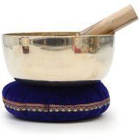 Singing Bowl Velvet Cushion Stable Base for Resonance Display - Blue