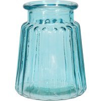 Ribbed Flower Posy Vase - Turquoise