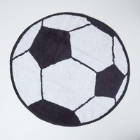 Cotton Tufted Round Football Children Rug - White - image 1