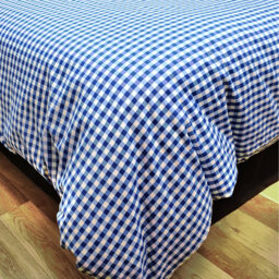 Gingham Check Bluebell Duvet Cover Set Blue White - Bluebell / Double - thumbnail 2