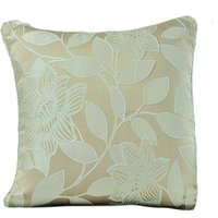 Soft Luxury Jacquard Floral Iris Cushion - Natural