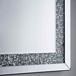 Extra Large Diamond Crushed Gems Crystal Wall Mirror Rectangle - Silver - thumbnail 2