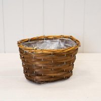 Charming Oval Brown Trough for Home Decor - Brown