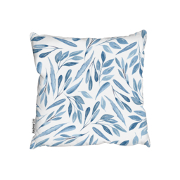Watercolour Blue Branches With Leaves Outdoor Cushion - Blue / 60cm - thumbnail 2