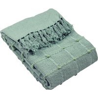 Woven Tufted Stripe Throw - Seafoam