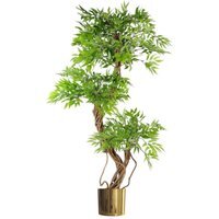 Artificial Tree With Natural Wood Trunk Planter 140cm - Green