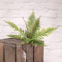 Plastic Boston Fern Bush 3 Pack - Light Green