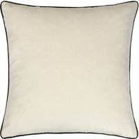 Meridian Velvet Piped Cushion - Ivory-Black / 55cm / Feather