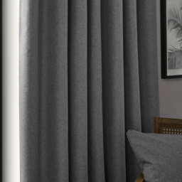 Dawn Blackout Pencil Pleat Curtains - Charcoal / 117cm / 137cm - thumbnail 3