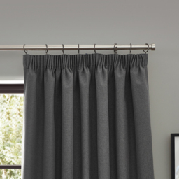 Dawn Blackout Pencil Pleat Curtains - Charcoal / 117cm / 137cm - thumbnail 2