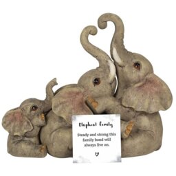 Elephant Family Ornament Loving Embrace of Family - Brown - thumbnail 3