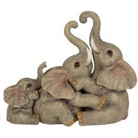 Elephant Family Ornament Loving Embrace of Family - Brown