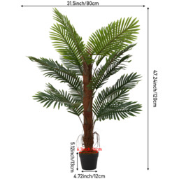 Potted Artificial Palm Tree - Green / 120cm - thumbnail 2