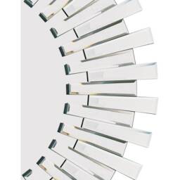 MirrorOutlet Sunburst All Glass Stylised Decorative Round Mirror - Silver - thumbnail 4