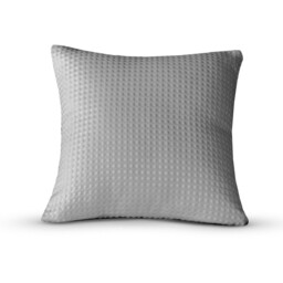 Textured Waffle Filled Cushion - Silver - thumbnail 2