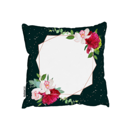 Bright Flowers, Dark Background Outdoor Cushion - Green / 60cm - thumbnail 2