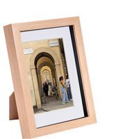 "3D Box Photo Frames with 4"" x 6"" Mounts - A5 (6"" x 8"") - Light WoodWhite - Light Wood/White"