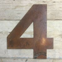 Personalised Metal lettering , Personalised Gift , Rusty Chunky Number 4 - Rusted