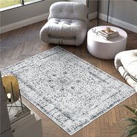 Washable Rug Aliya - oriental pattern, non-slip - Grey / 230cm