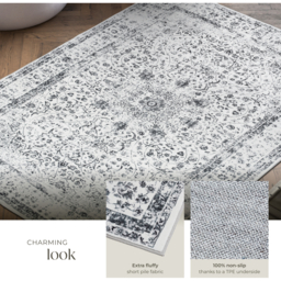 Washable Rug Aliya - oriental pattern, non-slip - Grey / 230cm - thumbnail 5