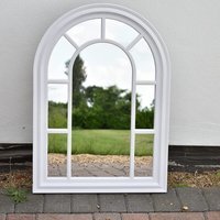 White Window Style Wall Mirror - White