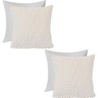 Pack Of Cable Knit Filled Cushions - Cream / 2