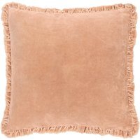 Bertie Washed Cotton Velvet Cushion - Cashew / Polyester - thumbnail 1