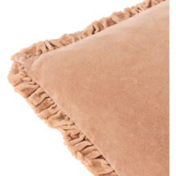 Bertie Washed Cotton Velvet Cushion - Cashew / Polyester - thumbnail 4