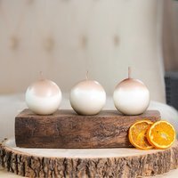 Sphere Candle Set of 3 - Brown,Cream / 3