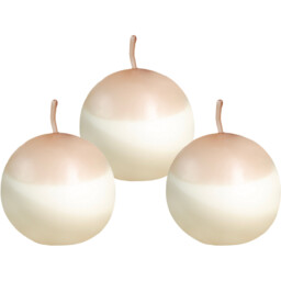 Sphere Candle Set of 3 - Brown,Cream / 3 - thumbnail 2