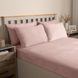 Pack of Teddy Fleece Pillowcases - Blush Pink / 2 - thumbnail 2