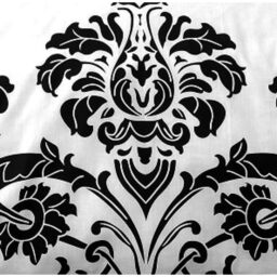 Darcy Black Damask Duvet Cover Set - Black / Double - thumbnail 2