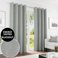 Knightsbridge Blackout Eyelet Curtains - Grey / 117cm / 137cm - image 1