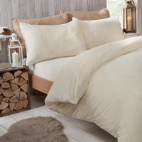 Teddy Fleece Duvet Cover Set - Yellow / King