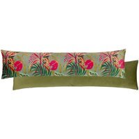 Kali Jungle Foliage Velvet Draught Excluder - Green