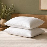 Opulent Home Striped Microfibre Pillow Medium Firm Support - White / 1