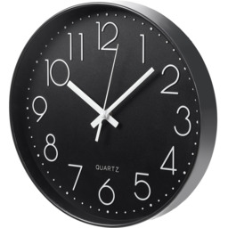 12-Inch Modern Wall Clock with Arabic Numerals - Black - thumbnail 5
