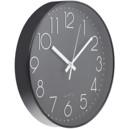 12-Inch Modern Wall Clock with Arabic Numerals - Black - thumbnail 4