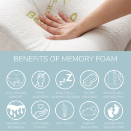 Contoured Memory Foam Bamboo Pillow - White - thumbnail 4