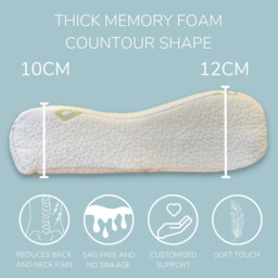 Contoured Memory Foam Bamboo Pillow - White - thumbnail 2