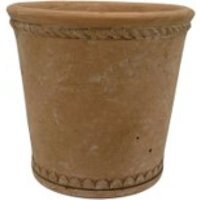 Rustic Terracotta Tapered Cement Pot Accent - Terracotta