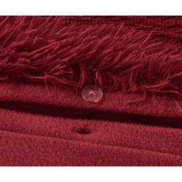 Alaska Red Thermal Plush Fluffy Faux Fur Duvet Set - Red / Single - thumbnail 4