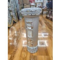 Crushed Diamond Letter Box Ornament - Silver