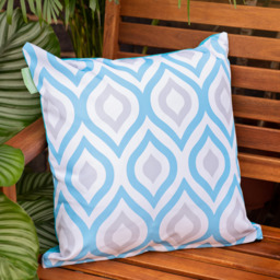 Printed Outdoor Garden Scatter Cushion - Blue Grey / 6 - thumbnail 2