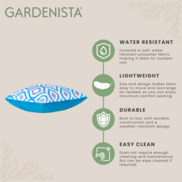 Printed Outdoor Garden Scatter Cushion - Blue Grey / 6 - thumbnail 3