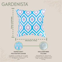 Printed Outdoor Garden Scatter Cushion - Blue Grey / 6 - thumbnail 4