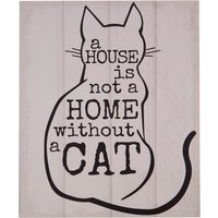 Madera Cat Wall Plaque - Cream