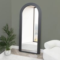Evie Ridged Arch Lean To Mirror   - Charcoal